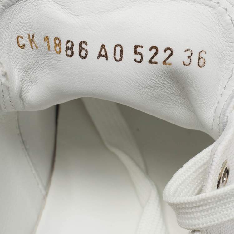 Pre Owned Dolce & Gabbana Size 36 White Canvas Athletic  Lace Up Sneakers