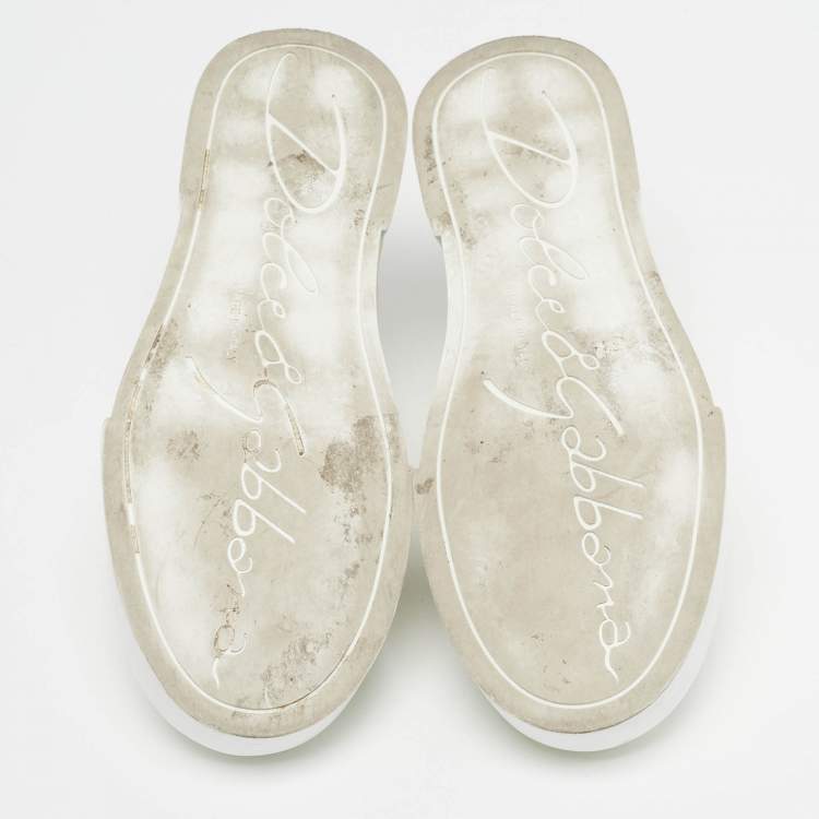 Pre Owned Dolce & Gabbana Size 36 White Canvas Athletic  Lace Up Sneakers