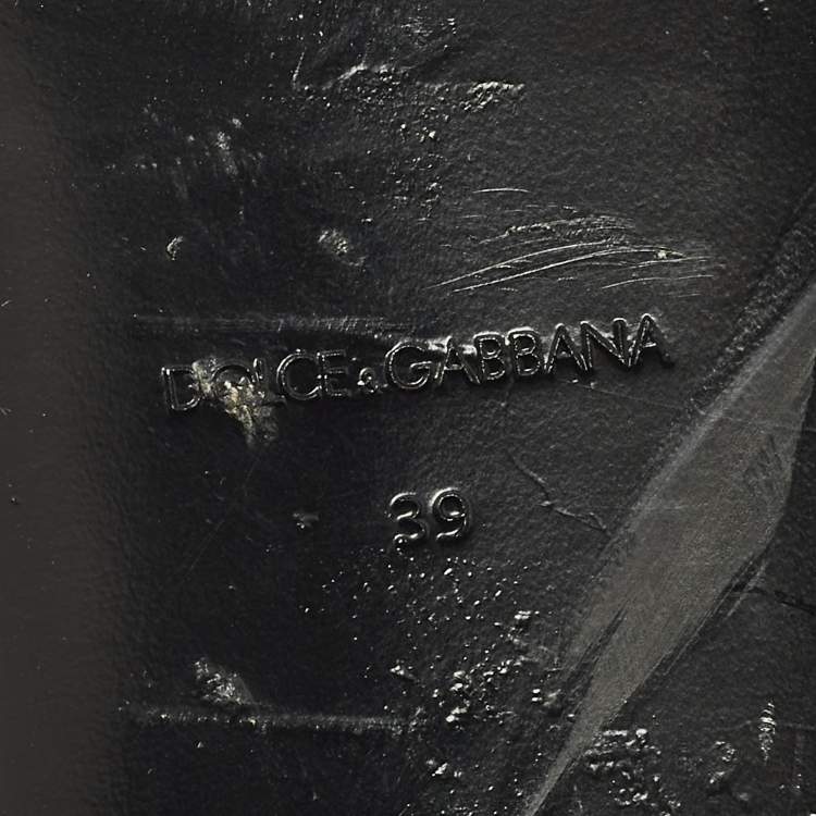 Pre Owned Dolce & Gabbana Size 39 Blue Denim Crystal Embellished Buckle Flat Slide