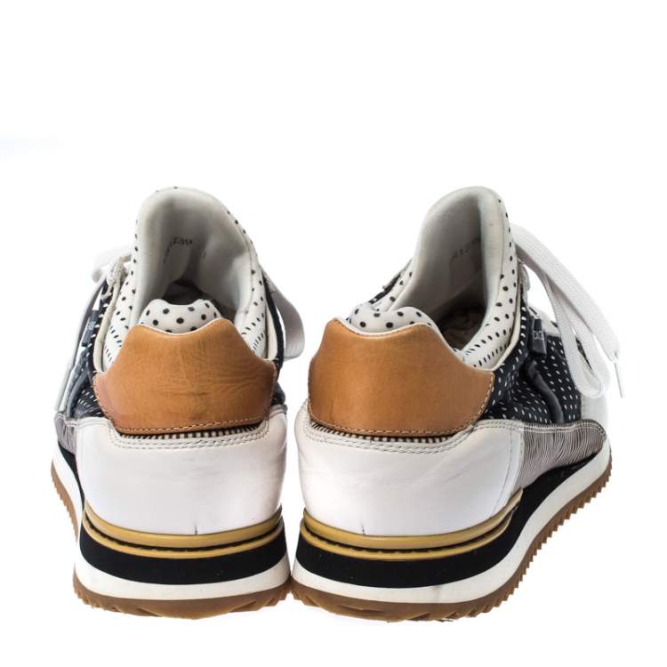Pre Owned Dolce & Gabbana Black/White Polka Dot Sneakers Size 45