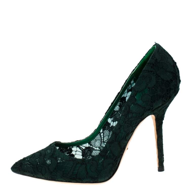 dolce and gabbana green heels
