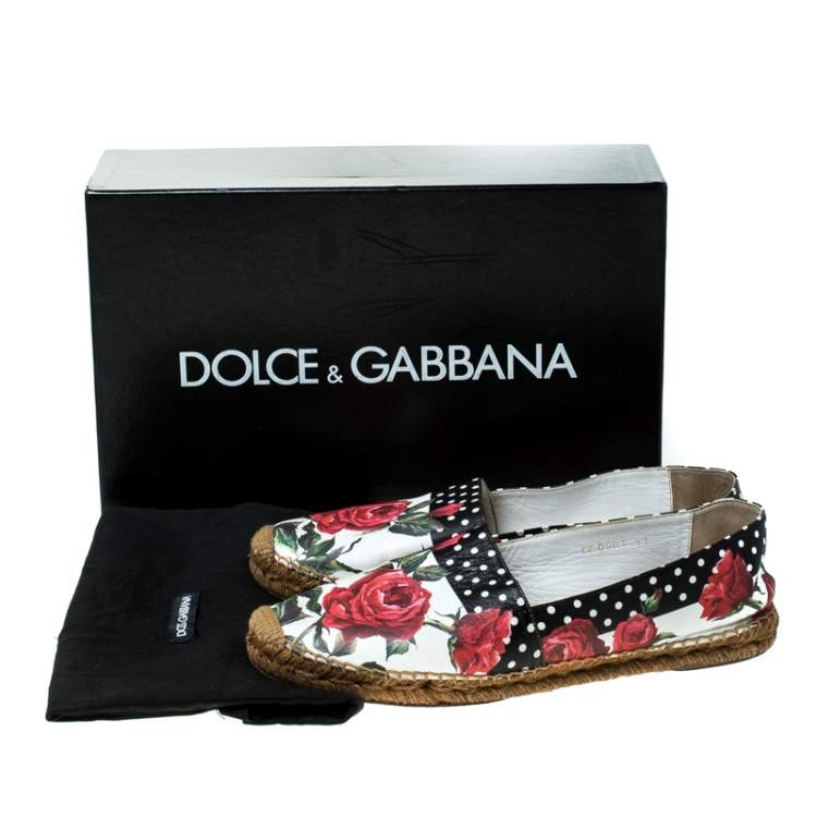 Pre Owned Dolce & Gabbana Multicolor Floral Print Leather Espadrille Flats Size 41