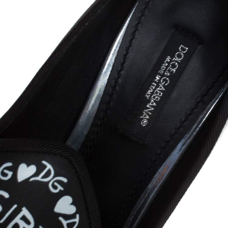 Pre Owned Dolce & Gabbana Metallic Silver/Black Leather Alphabet Crystal Embellished Pointed Toe Pumps Size 36