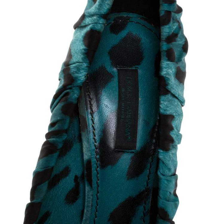 مملوكة مسبقًا Dolce & Gabbana Blue Printed Fabric Pumps Size 37.5