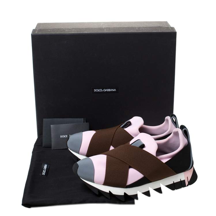 Pre Owned Dolce & Gabbana Multicolor Neoprene and Elastic Band Ibiza Sneakers Size 37