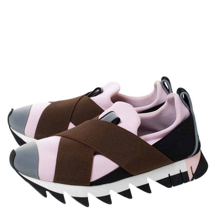 Pre Owned Dolce & Gabbana Multicolor Neoprene and Elastic Band Ibiza Sneakers Size 37