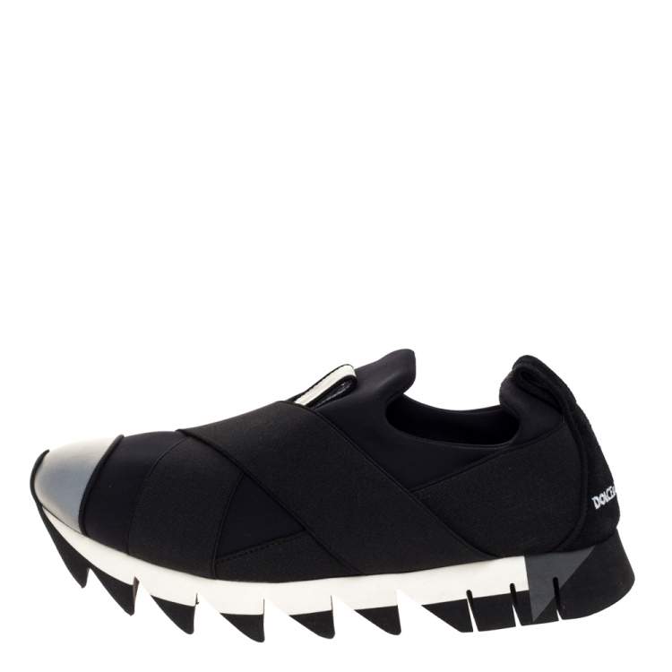 Pre Owned Dolce & Gabbana Black Neoprene and Elastic Band Ibiza Sneakers Size 39