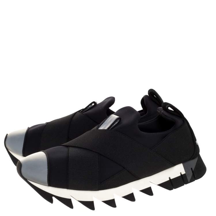 Pre Owned Dolce & Gabbana Black Neoprene and Elastic Band Ibiza Sneakers Size 39