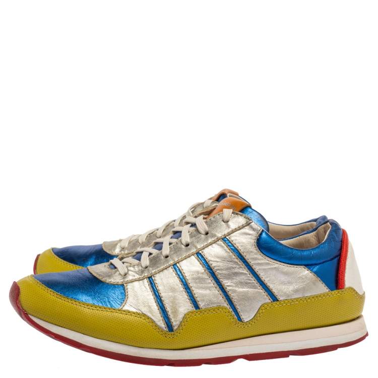 Pre Owned Dolce & Gabbana Multicolor Leather Parkour Low Top Sneakers Size 39