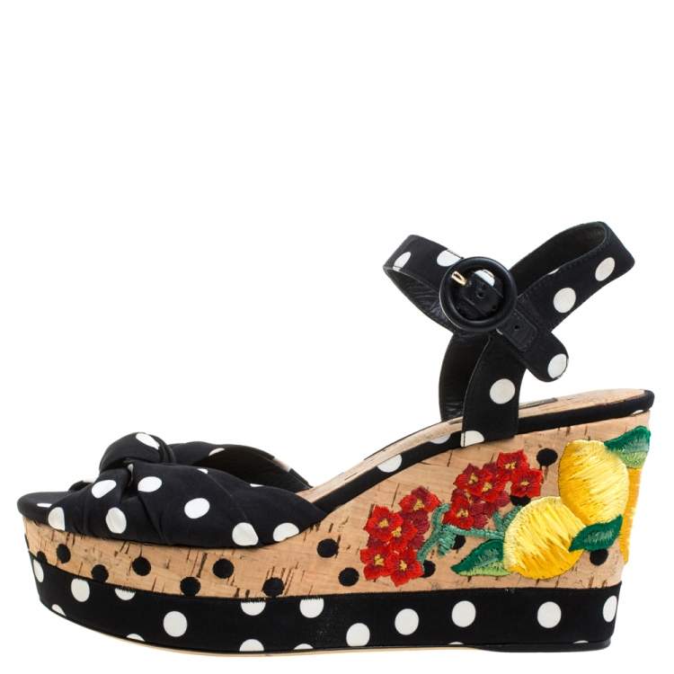 Polka dot wedge discount sandals