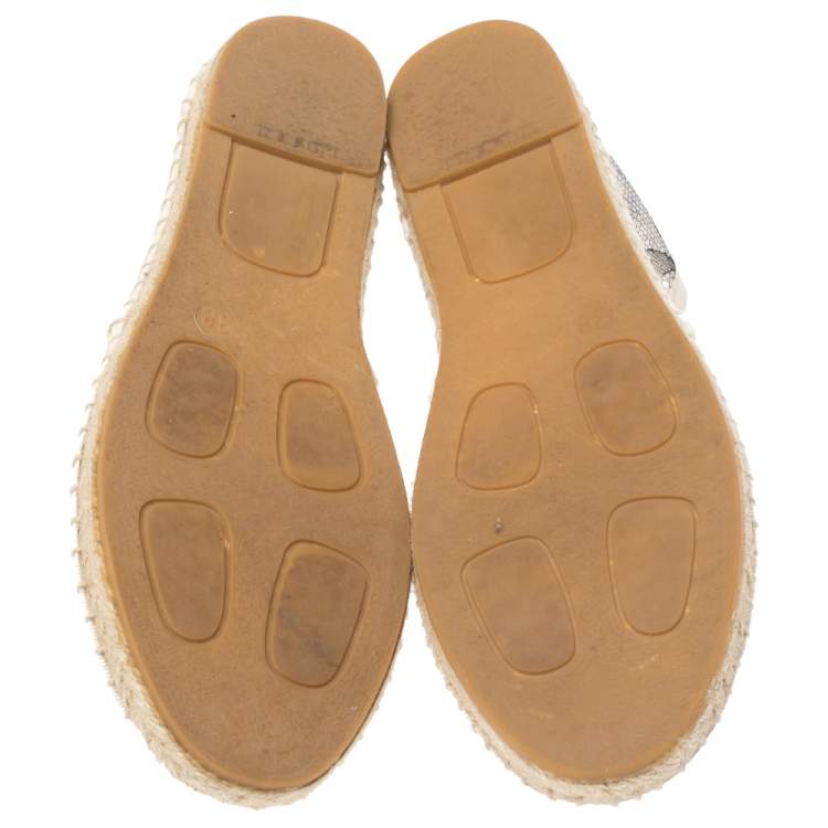 مملوكة مسبقًا Dolce & Gabbana Black/White Lace Espadrille Flats Size 38