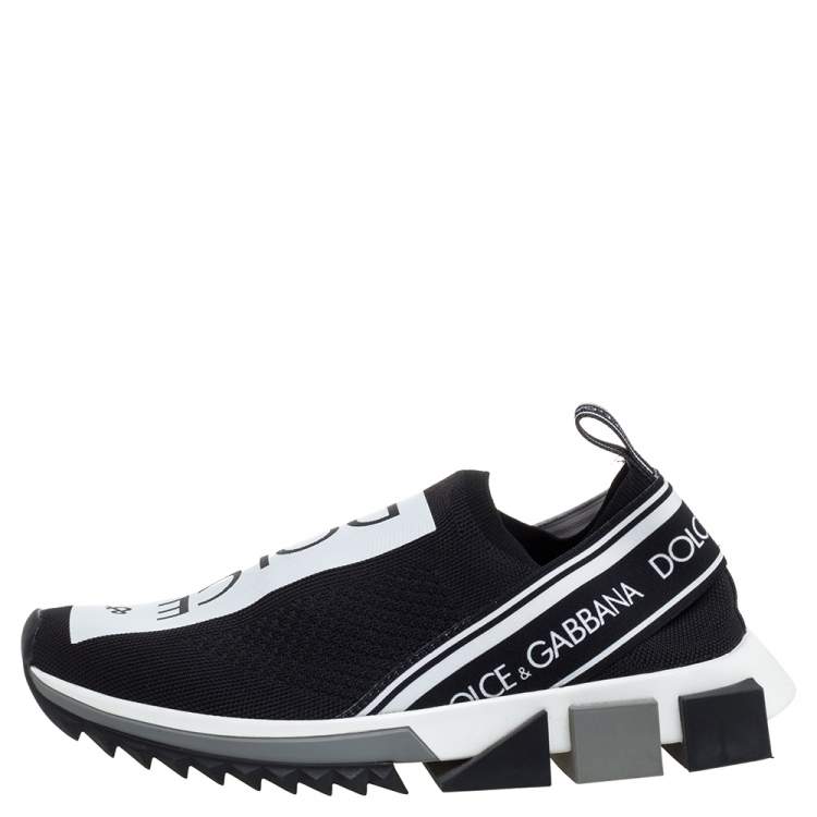 Pre Owned Dolce & Gabbana Black Mesh Fabric Sorrento Low Top Sneakers Size 39