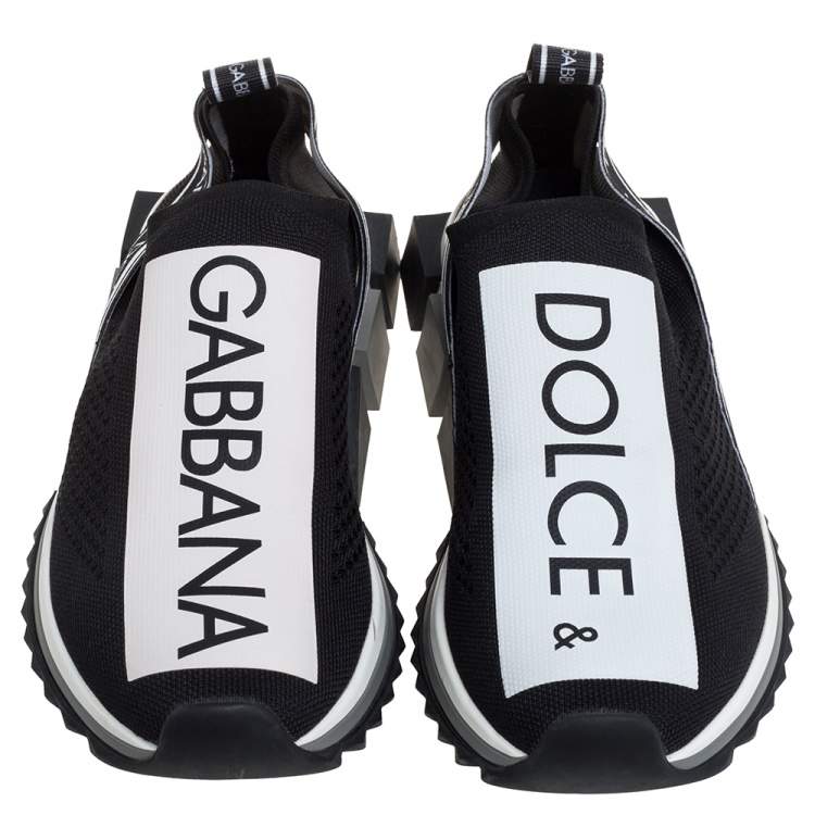 Pre Owned Dolce & Gabbana Black Mesh Fabric Sorrento Low Top Sneakers Size 39