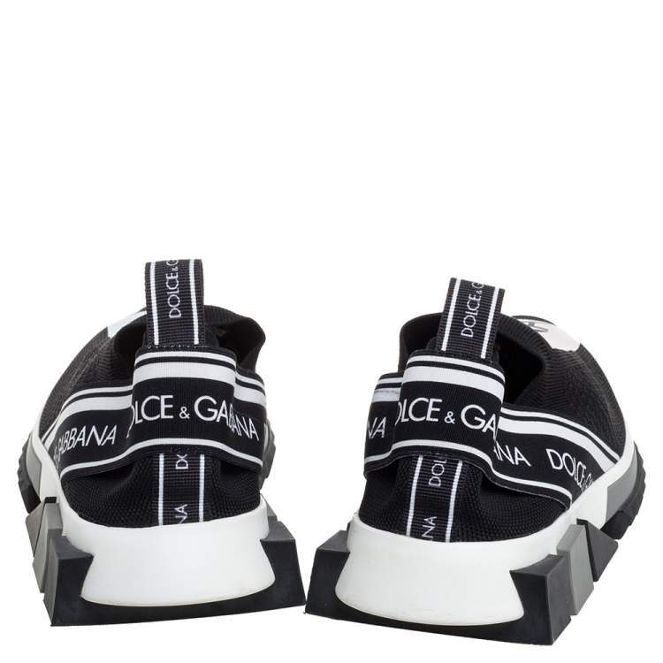 Pre Owned Dolce & Gabbana Black Mesh Fabric Sorrento Low Top Sneakers Size 39