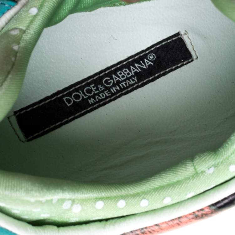 Pre Owned Dolce & Gabbana Multicolor Leather, Suede and Patent Leather Low Top Sneakers Size 40