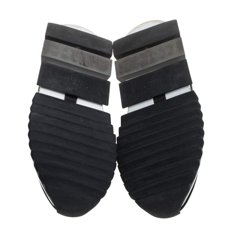 Pre Owned Dolce & Gabbana Black/White Mesh Sorrento Slip On Sneakers Size 38.5