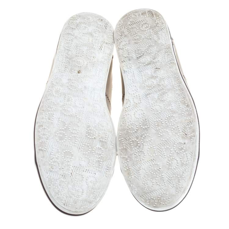 مملوكة مسبقًا Dolce & Gabbana Grey Satin Low Top Sneakers Size 38