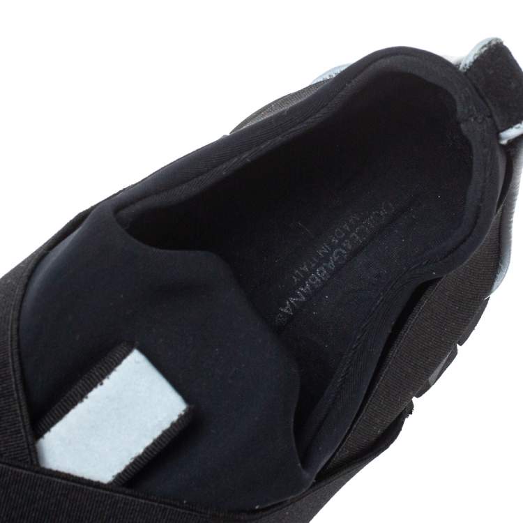 Pre Owned Dolce & Gabbana Blue Neoprene and Elastic Band Ibiza Sneakers Size 39