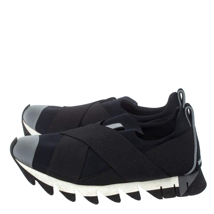 Pre Owned Dolce & Gabbana Blue Neoprene and Elastic Band Ibiza Sneakers Size 39