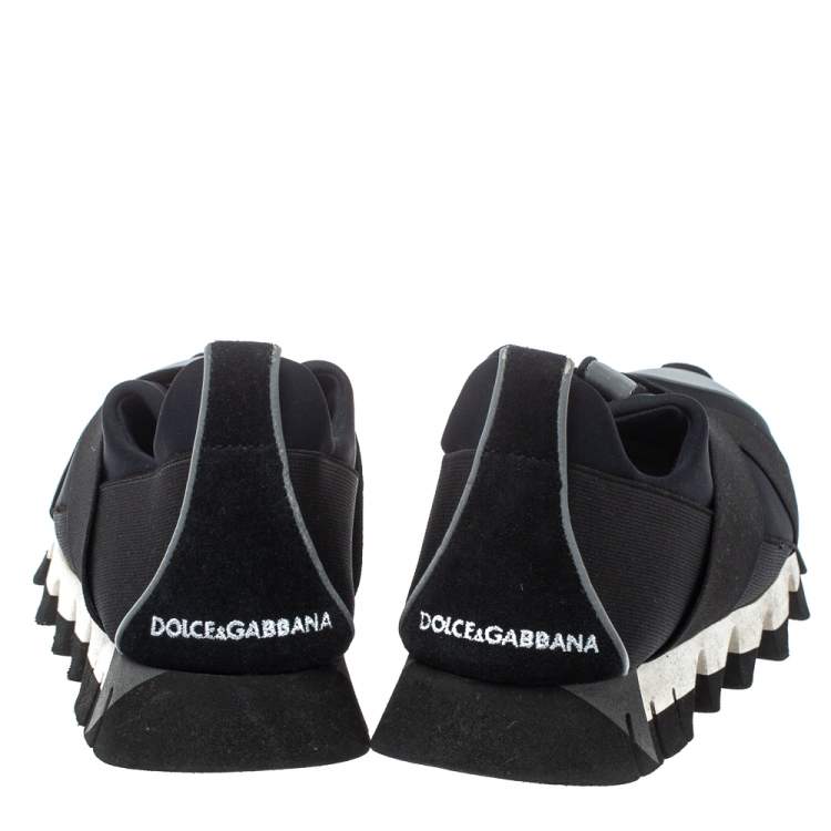 Pre Owned Dolce & Gabbana Blue Neoprene and Elastic Band Ibiza Sneakers Size 39
