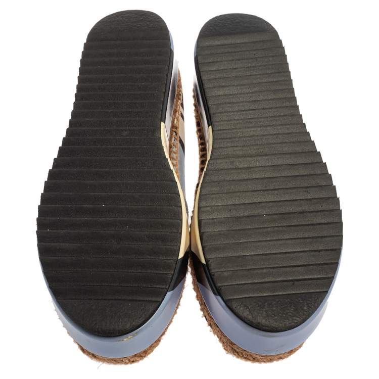 Pre Owned Dolce & Gabbana Multicolor Canvas Platform Espadrilles Size 36 