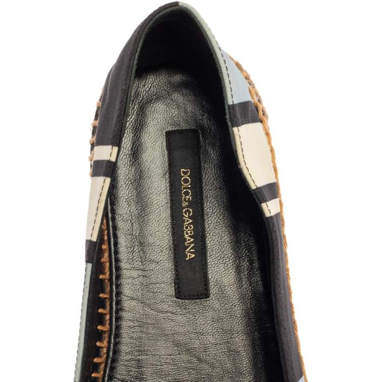 Pre Owned Dolce & Gabbana Multicolor Canvas Platform Espadrilles Size 36 