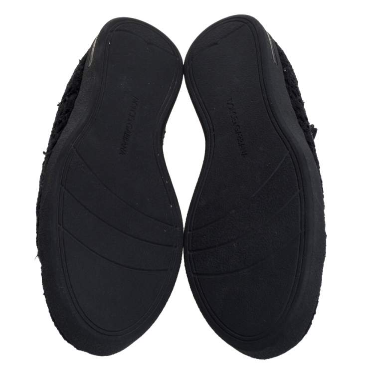 Pre Owned Dolce & Gabbana Black Lace Low Top Sneakers Size 36