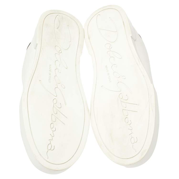 Pre Owned Dolce & Gabbana White Leather Portofino Low Top Sneakers Size 38
