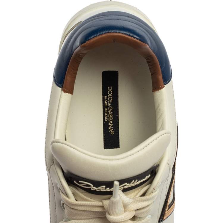 مملوكة مسبقًا Dolce & Gabbana White Leather Portofino Sacred Heart Sneakers Size 37