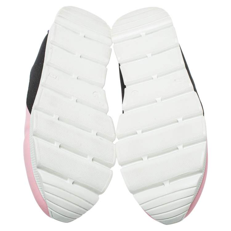 Pre Owned Dolce & Gabbana Pink Neoprene Embellished Slip On Sneakers Size 38