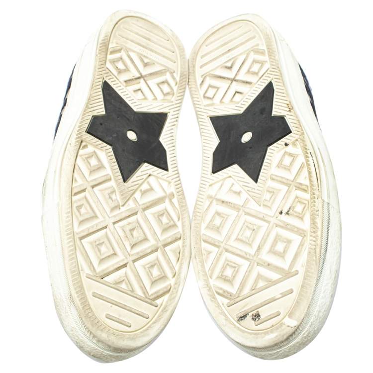 Pre Owned Dior Navy Blue Oblique Cotton Walk'n'Dior Low Top Sneakers Size 40.5