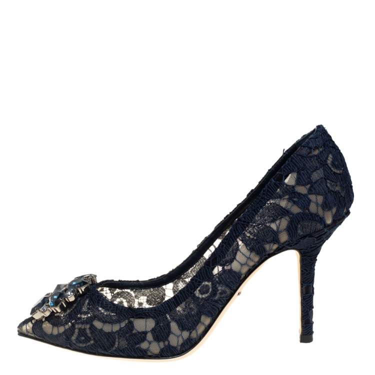 dolce and gabbana blue heels