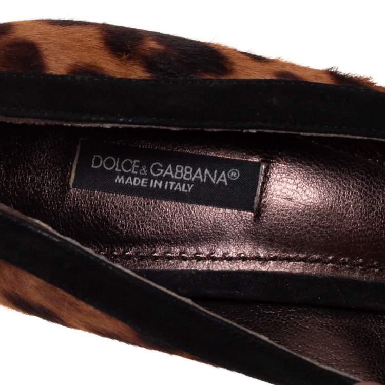 Pre Owned Dolce & Gabbana Multicolor Pony Hair And Suede Open Toe Pumps Size 38
