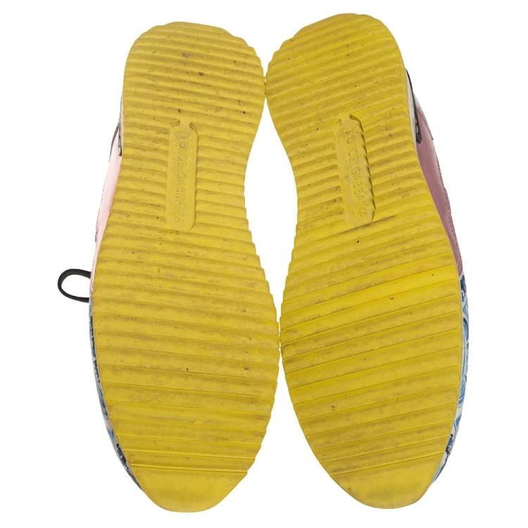 مملوكة مسبقًا Dolce & Gabbana Multicolor Leather and Mesh Low Top Sneakers Size 38