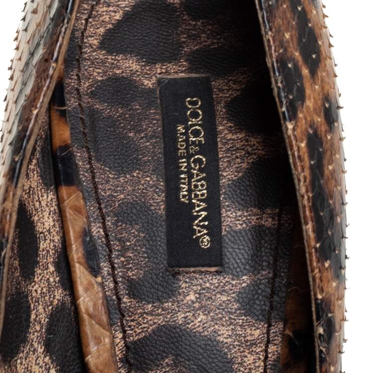 Pre Owned Dolce & Gabbana Brown Python Leather Pumps Size 39