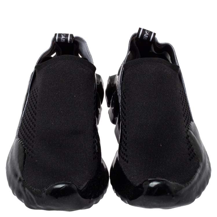 مملوكة مسبقًا Dolce & Gabbana Black Fabric Sorrento Melt Sneakers Size 38