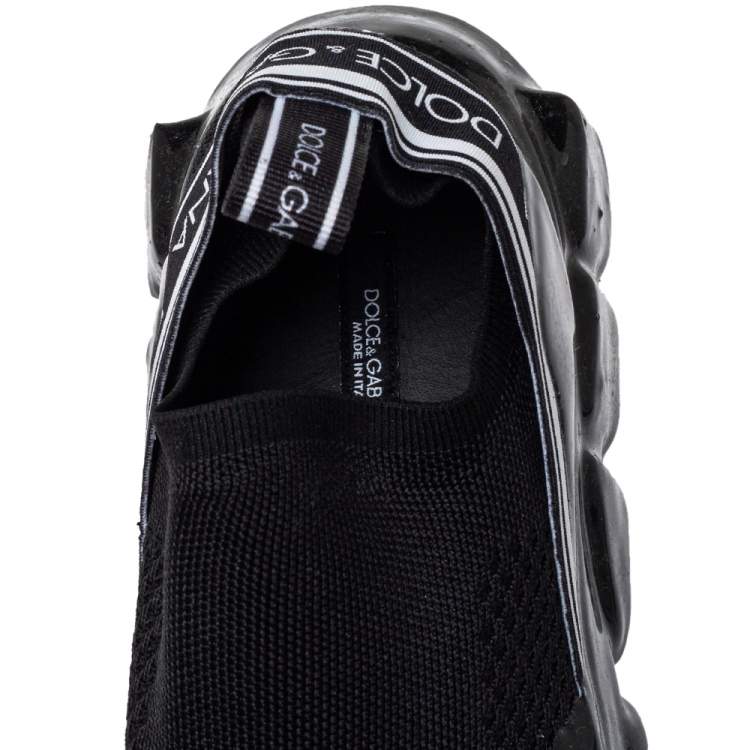 مملوكة مسبقًا Dolce & Gabbana Black Fabric Sorrento Melt Sneakers Size 38