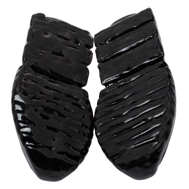 مملوكة مسبقًا Dolce & Gabbana Black Fabric Sorrento Melt Sneakers Size 38