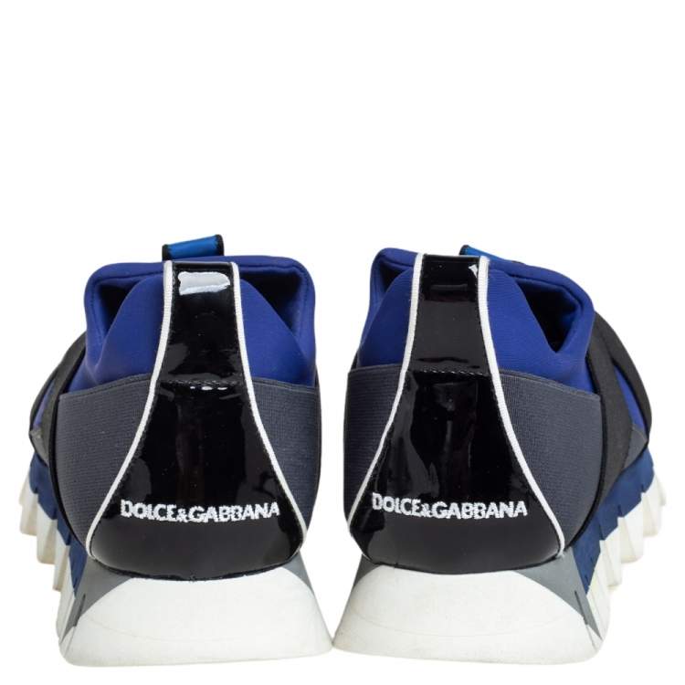 مملوكة مسبقًا Dolce & Gabbana Tricolor Fabric and Elastic Band Ibiza Slip On Sneakers Size 37.5
