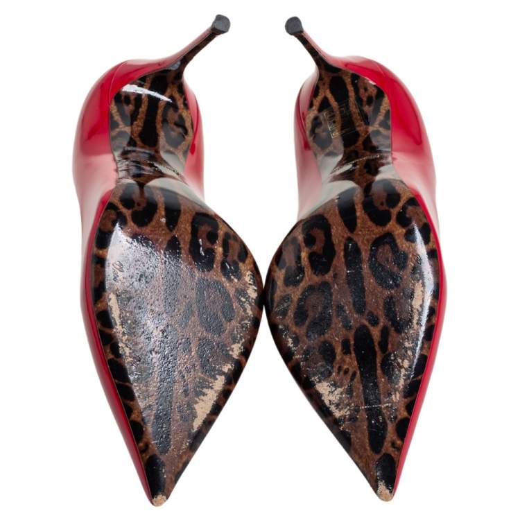 Pre Owned Dolce & Gabbana Red Patent Leather Pointed Toe Pumps Size 40