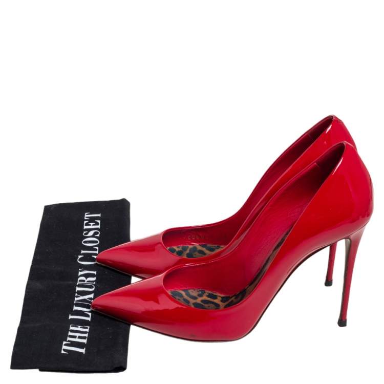 Pre Owned Dolce & Gabbana Red Patent Leather Pointed Toe Pumps Size 40