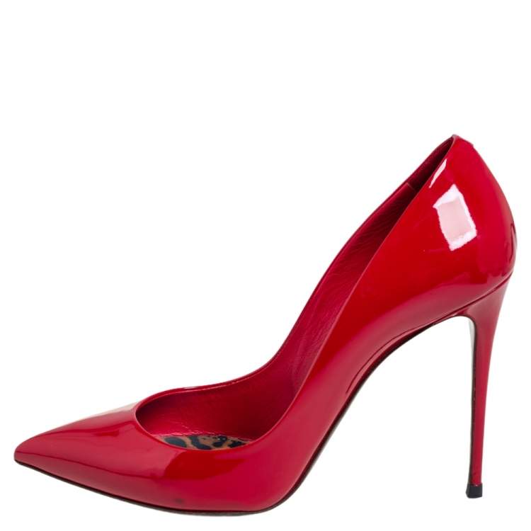Pre Owned Dolce & Gabbana Red Patent Leather Pointed Toe Pumps Size 40