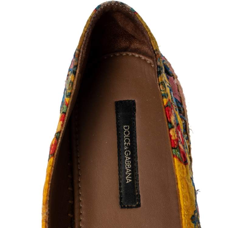 Pre Owned Dolce & Gabbana Multicolor Majolica Print Fabric Sip On Espadrilles Size 40
