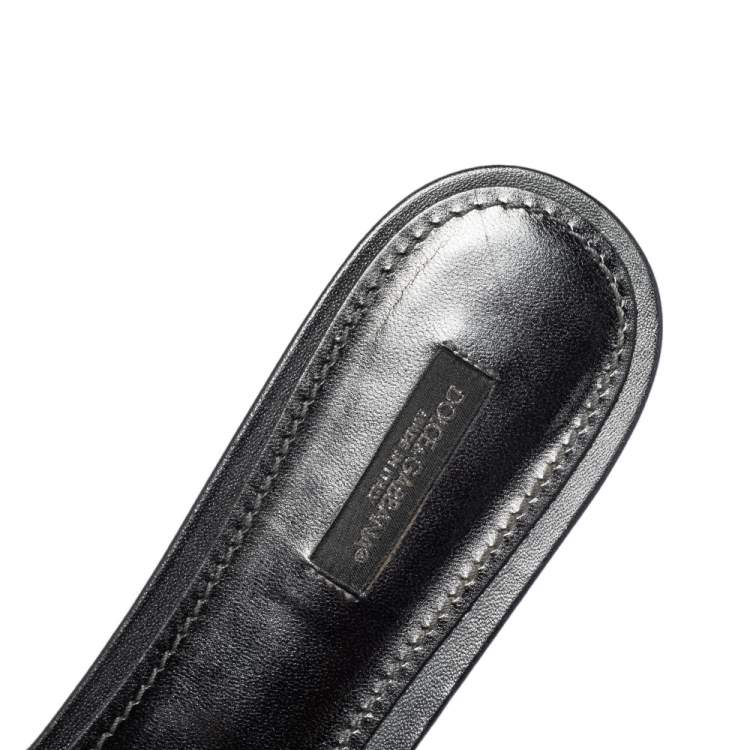 Pre Owned Dolce & Gabbana Metallic Grey Lace Sofia Flats Size 41