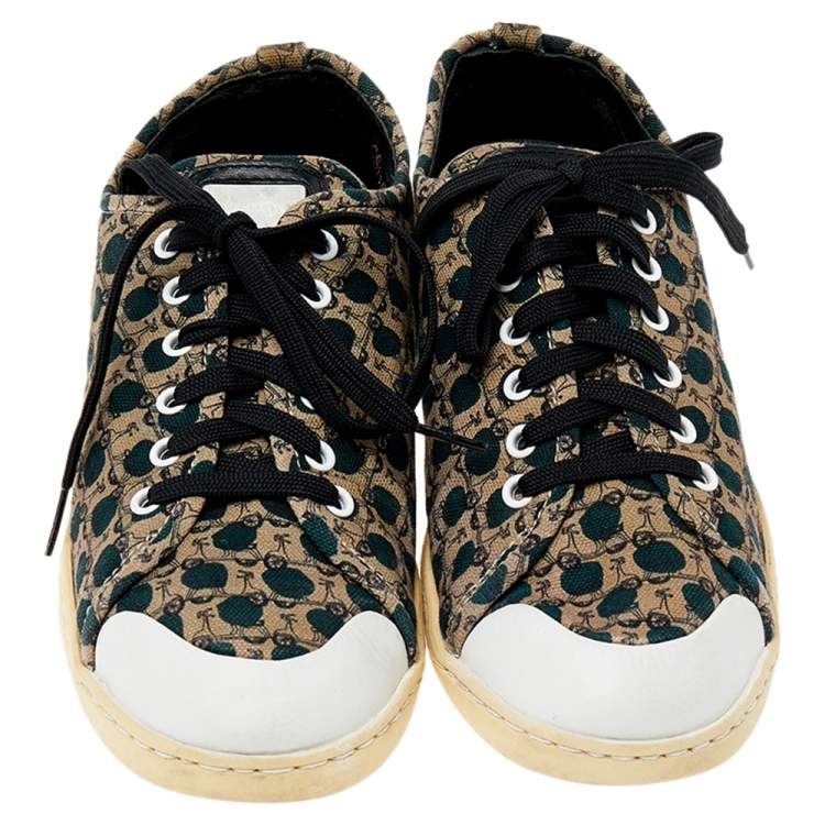 Pre Owned Dolce & Gabbana Multicolor Canvas And Leather Low Top Sneakers