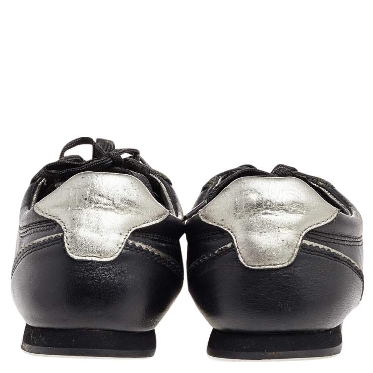 Pre Owned Dolce & Gabbana Black Leather Low Top Sneakers Size 40