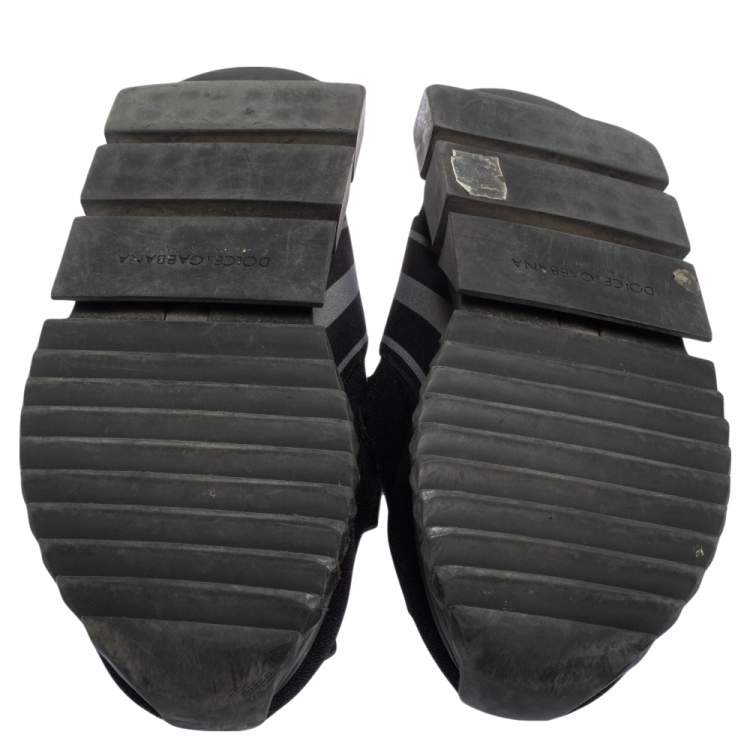 مملوكة مسبقًا Dolce & Gabbana Black Fabric Sorrento Queen Sneakers Size 41