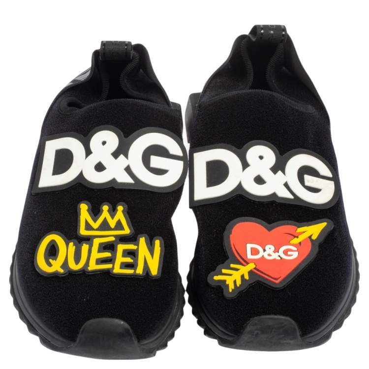 مملوكة مسبقًا Dolce & Gabbana Black Fabric Sorrento Queen Sneakers Size 41
