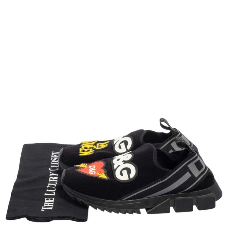 مملوكة مسبقًا Dolce & Gabbana Black Fabric Sorrento Queen Sneakers Size 41