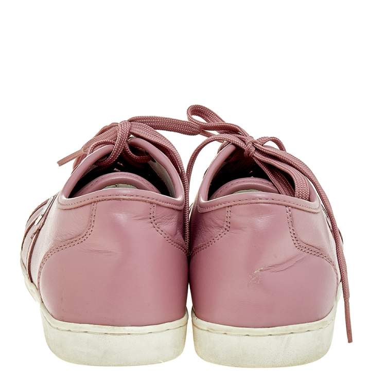 Pre Owned Dolce & Gabbana Pink Leather Low Top Sneakers Size 37